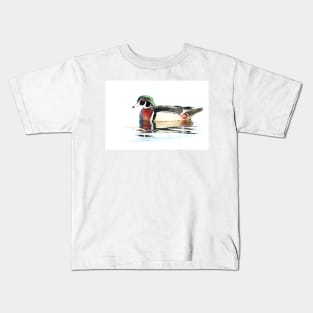 Watercolour Wood Duck Kids T-Shirt